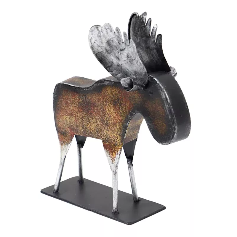 Metal Moose Figurine, 9x10