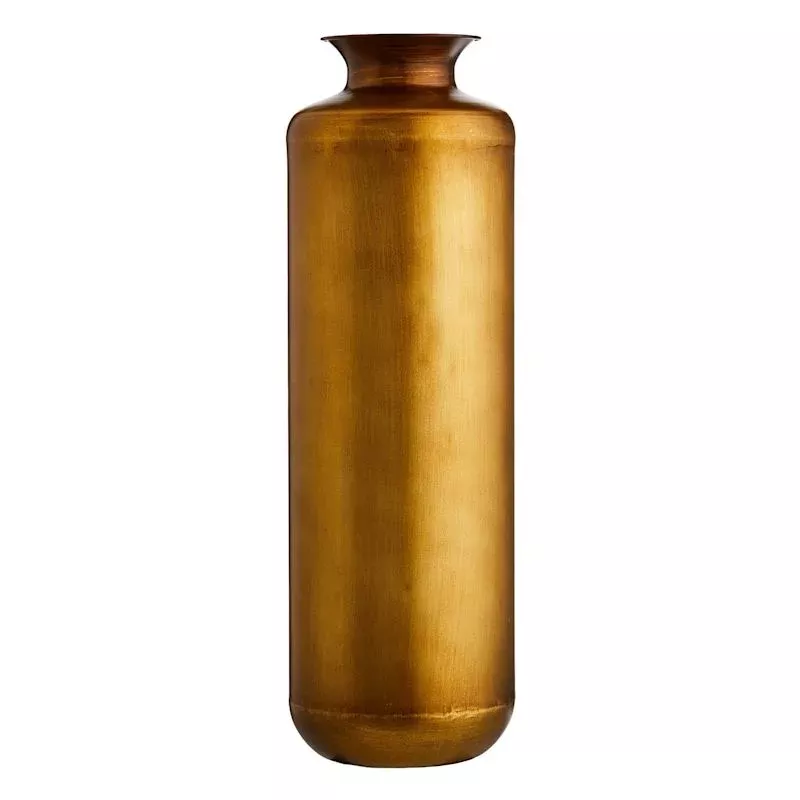 Metal Vase with Gold Finish, 20"