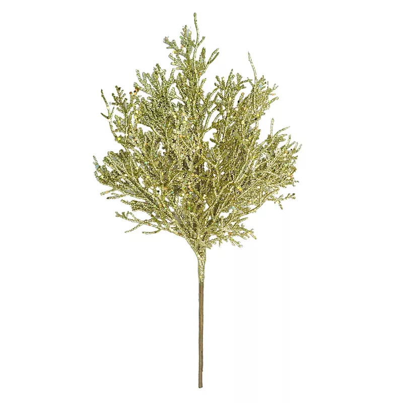 Metallic Gold Glittered Coral Pick, 13"