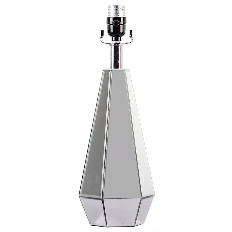 Metallic Mirrored Glass Lamp Base, 17"