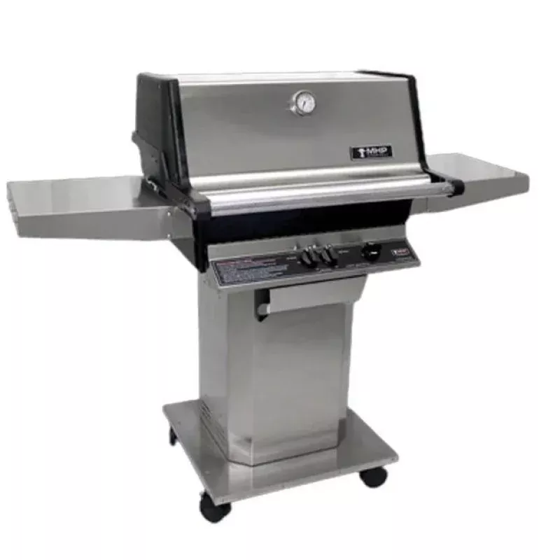 MHP Natural Gas Freestanding Grill With Stainless Steel Shelves AMCTSS-N