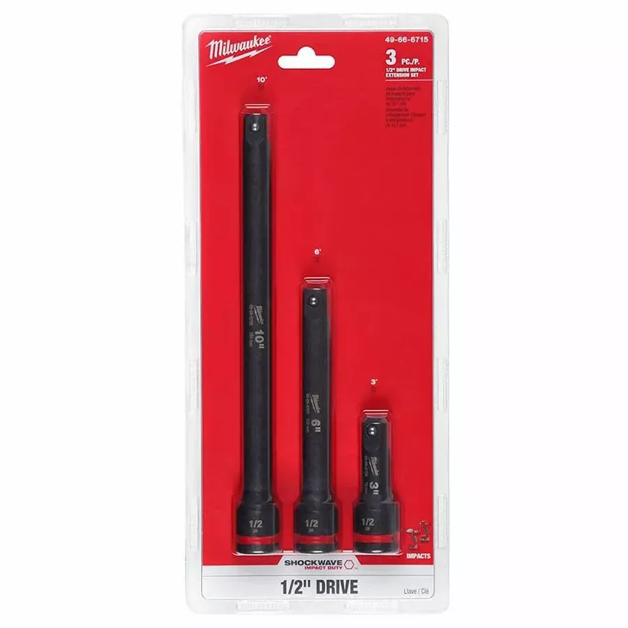 Milwaukee 4pc SHOCKWAVE™ IMPACT DUTY™ 1/2" Drive Extension Set