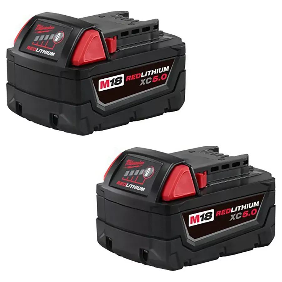 Milwaukee M18 Battery 5.0AH XC - Red - 2 pk