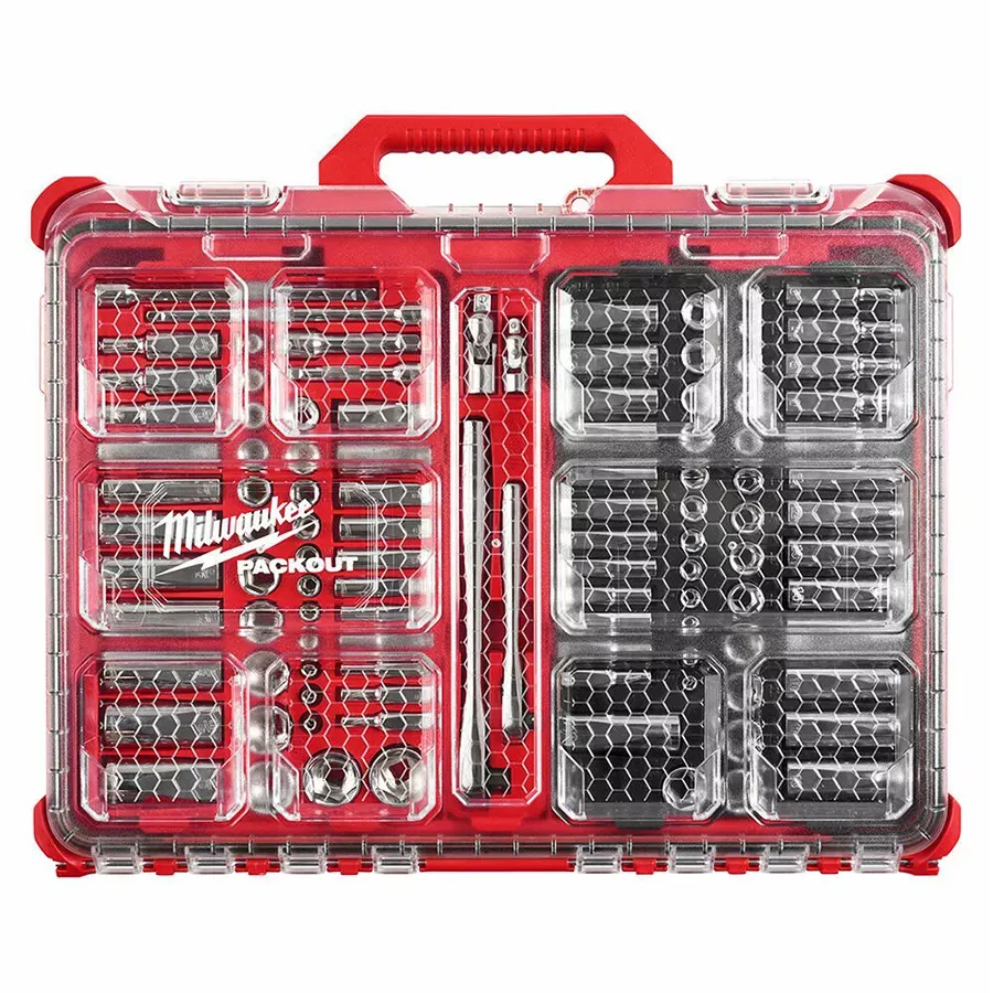 Milwaukee SAE/Metric 106pc 1/4" & 3/8" Ratchet and Socket Set in PACKOUT™