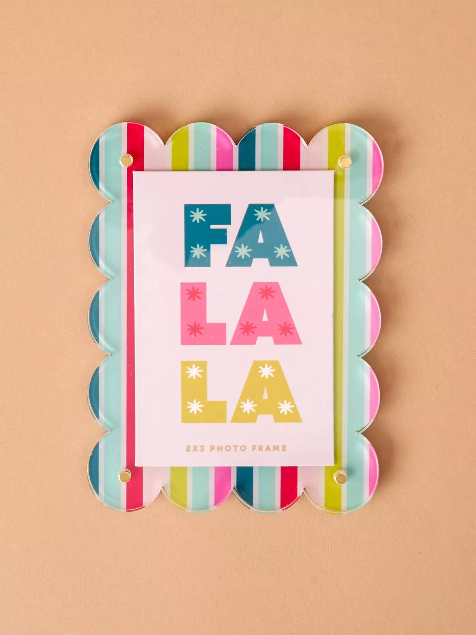 Mini Acrylic Picture Frame Magnet-Fa La La