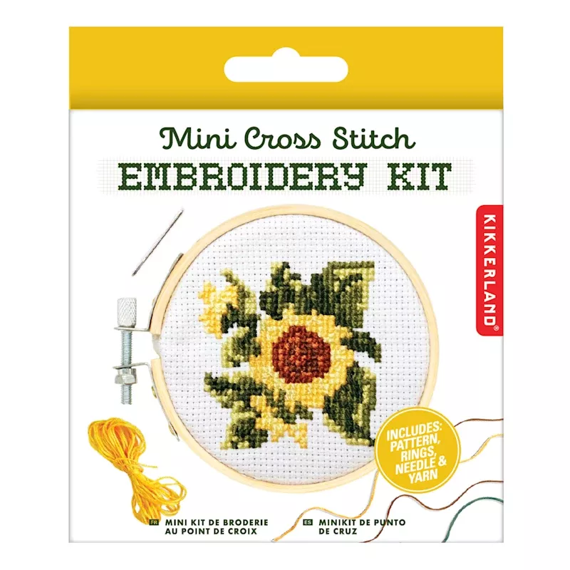 Mini Cross Stitch Embroidery Kit, Sunflower