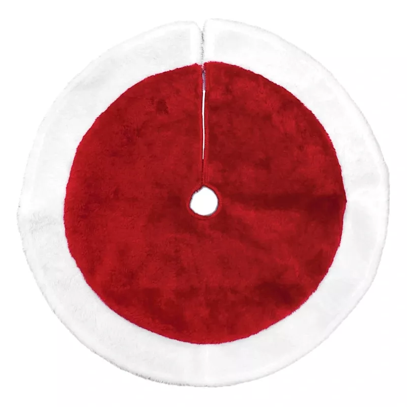 Mini Red Plush Tree Skirt, 18"