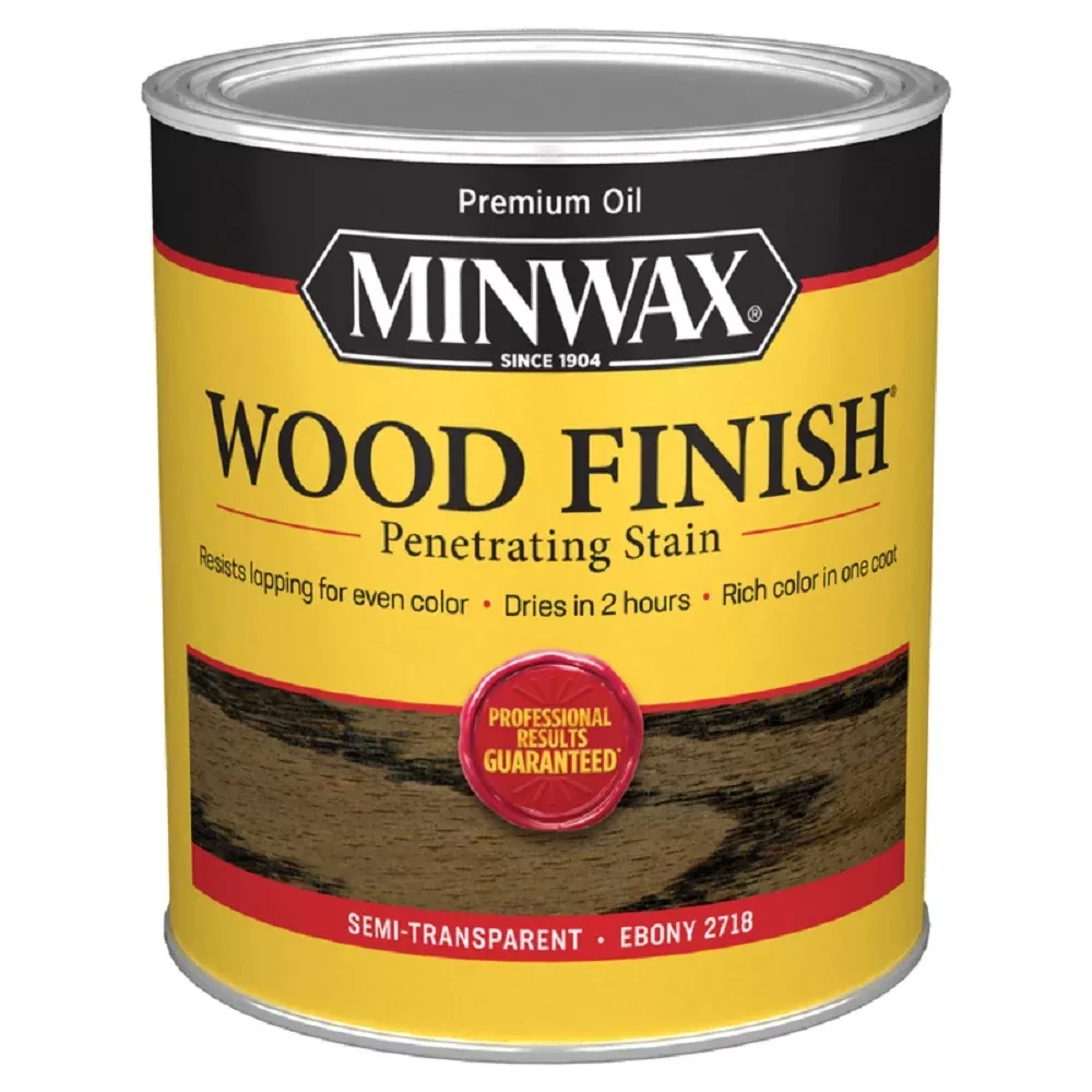 Minwax 70013444 Wood Finish Oil-Based Stain, 1 Quart, Ebony