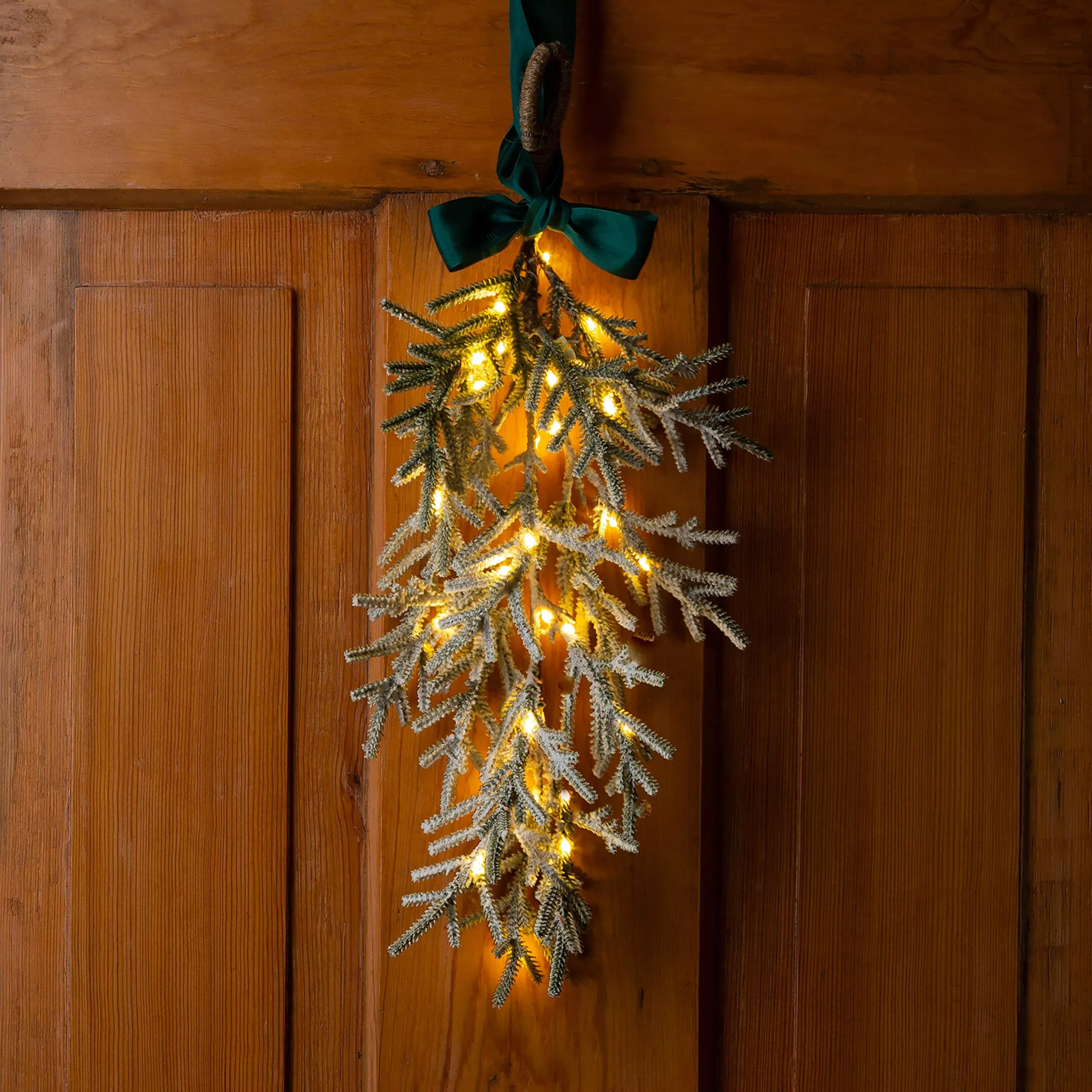 Misty Pine Lighted Holiday Greenery Swag
