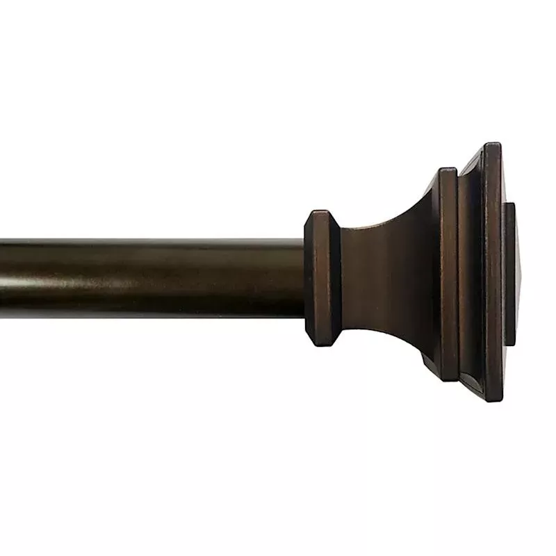 Mitchell 1" Bronze Square Curtain Rod, 36-72"