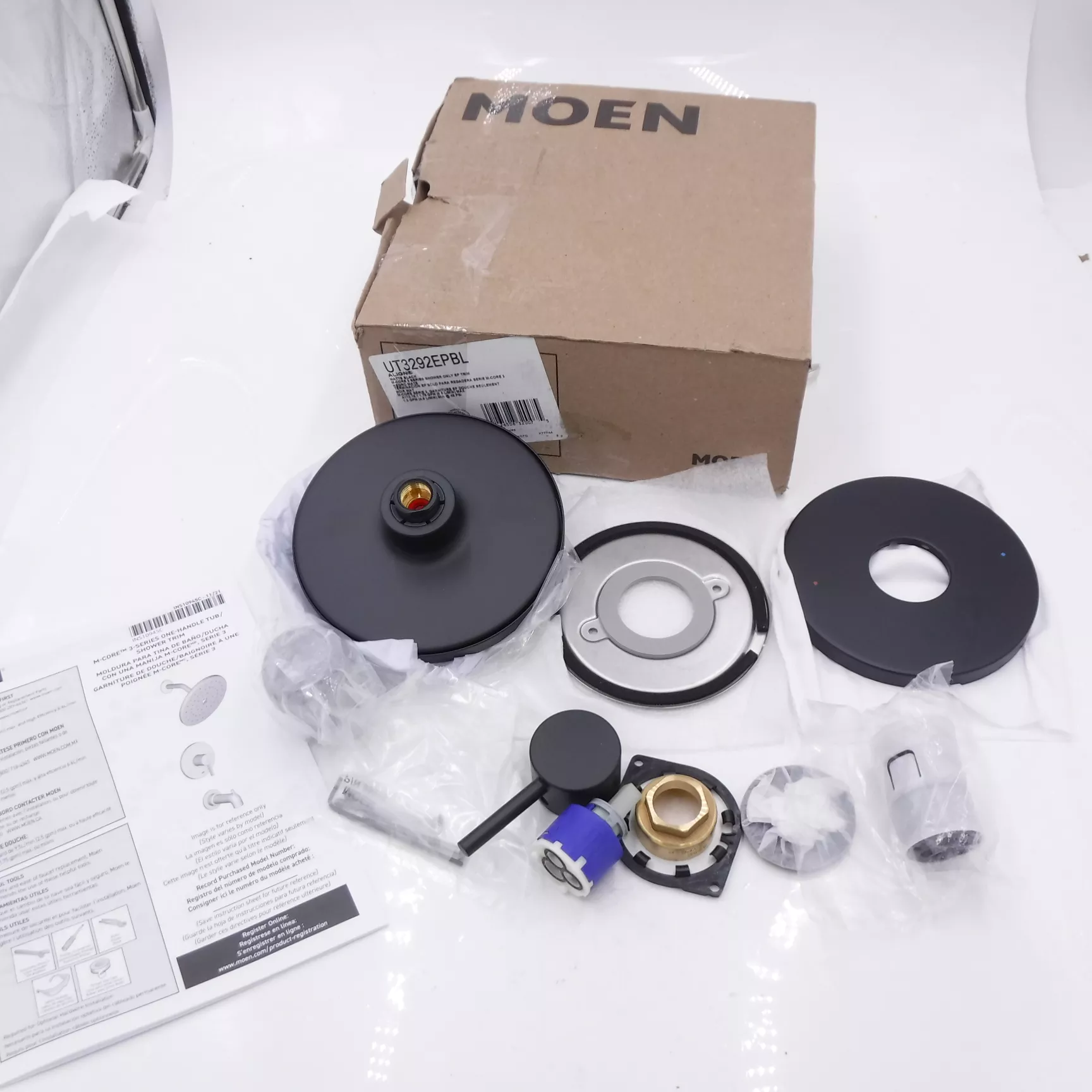 Moen 3 Series Align Single Function Pressure Balanced Matte Black Tub Valve Trim