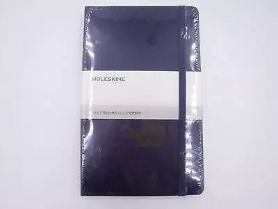 Moleskine Lined Notebook Dark Blue 5.25″ x 8.25″ w/ Strap