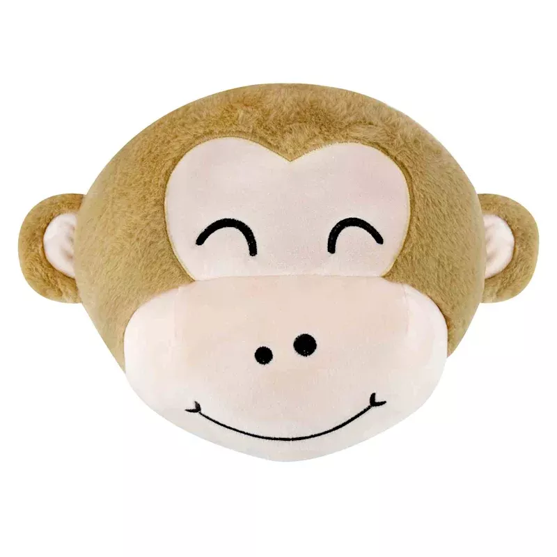 Monkey Head Plush Pillow, 11x13