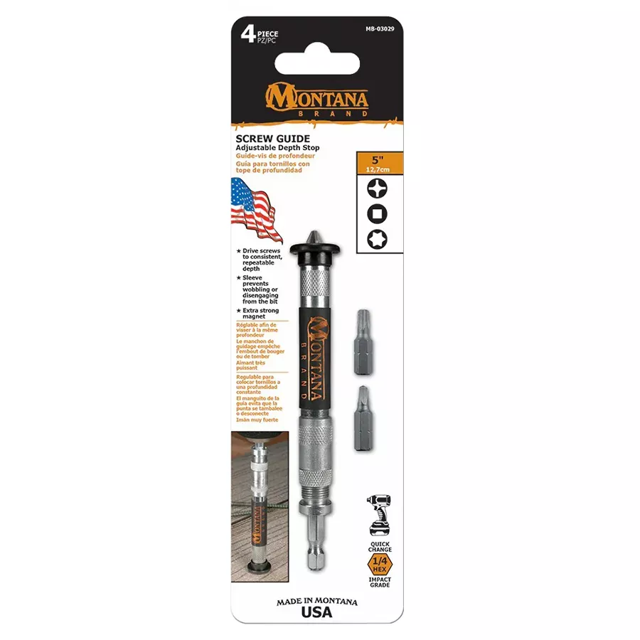 Montana Brand Adjustable Depth Stop Screw Guide - 4 pcs