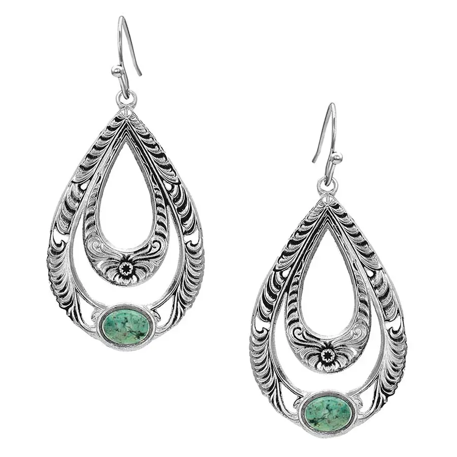 Montana Silversmiths Women's Hidden Canyon Earrings - Turquoise/Silver