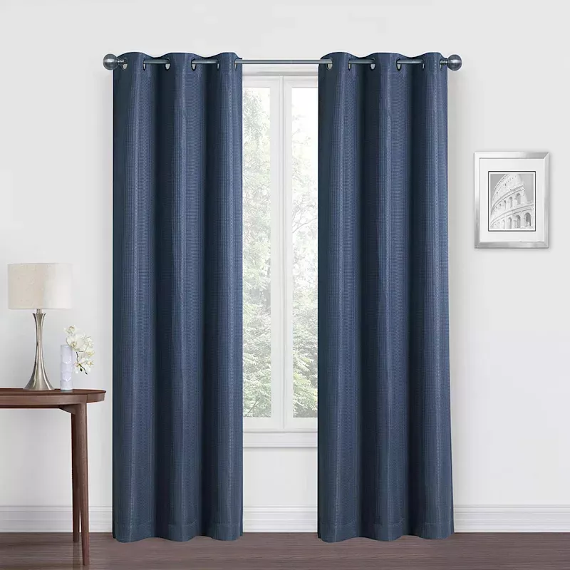 Morisson Navy Blackout Grommet Curtain Panel, 63"