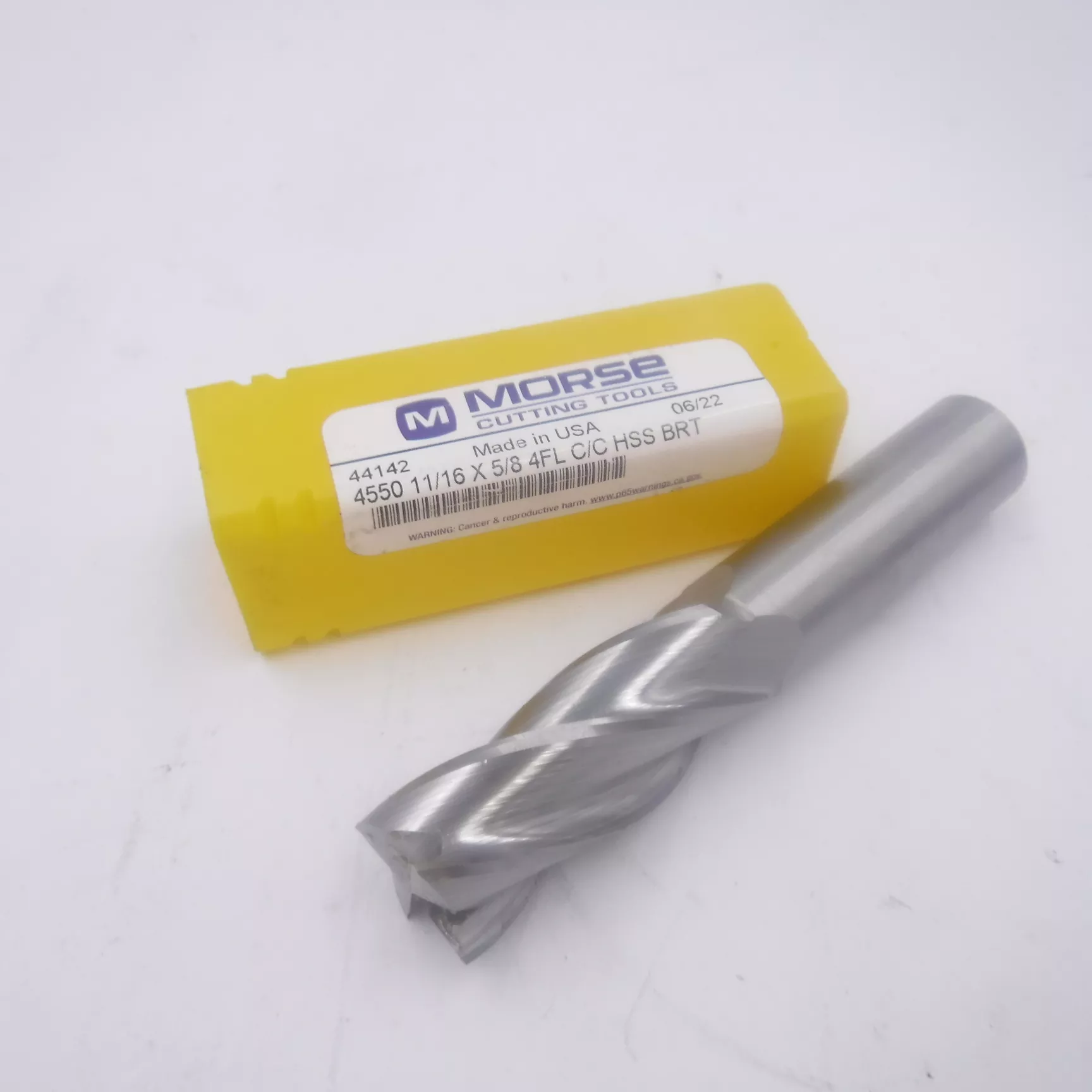 Morse 11/16″ × 5/8″ 4 Flute Single End HSS Finishing Center Cutting End Mill