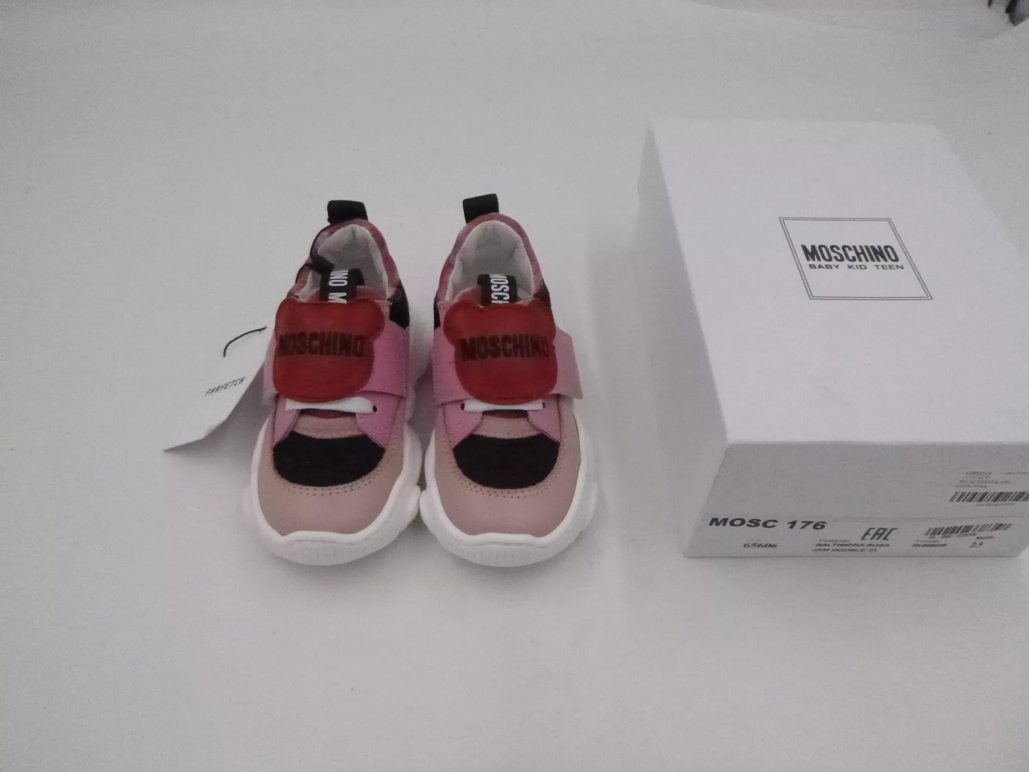 Moschino Baby Sneakers Baltimore Rosa Jam DoubleEU 23 US 6.5