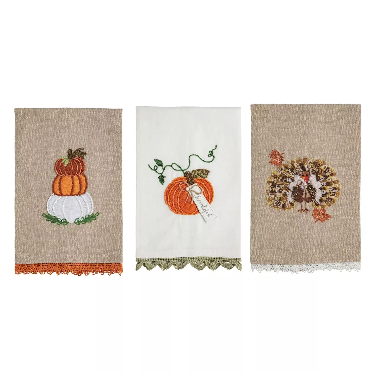 Mud Pie - Fall Beaded Embroidery Towel