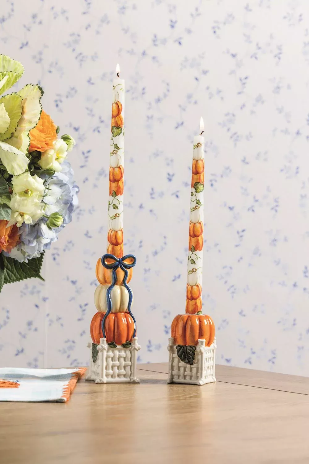 Mud Pie - Pumpkin Topiary Taper Holder