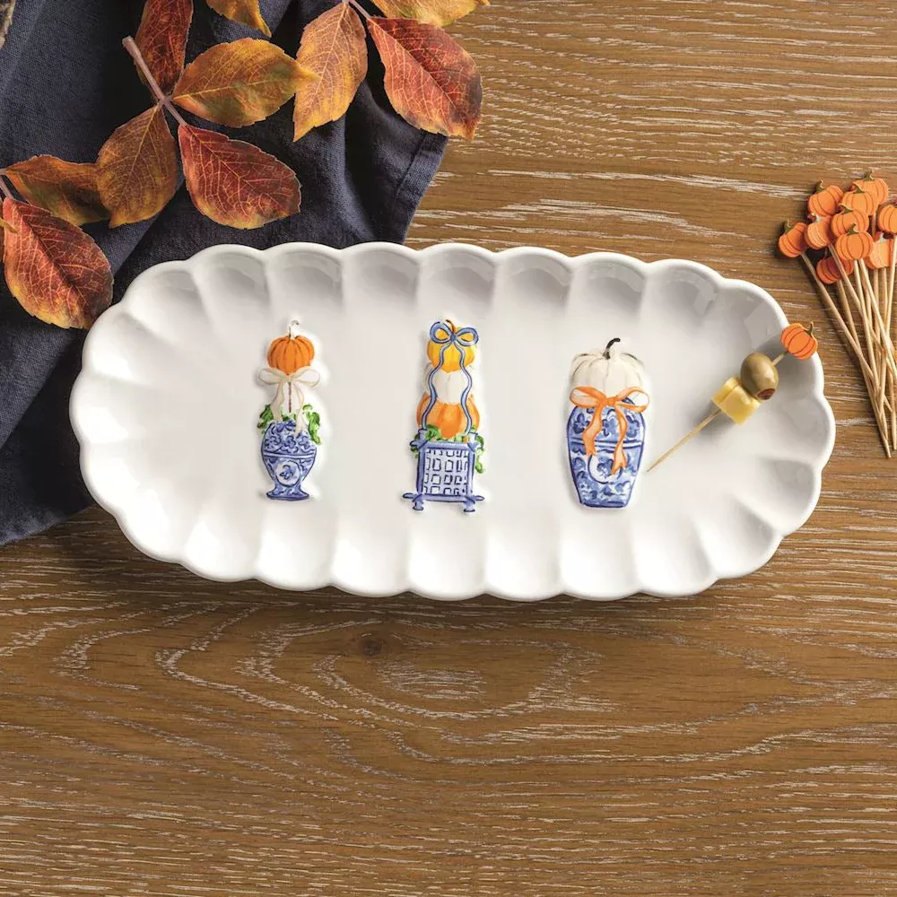Mud Pie - Pumpkin Topiary Tray