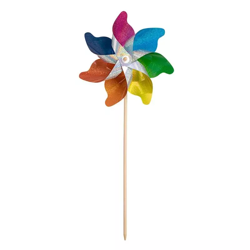 Multicolor Rainbow Holographic Whirligig, 41"