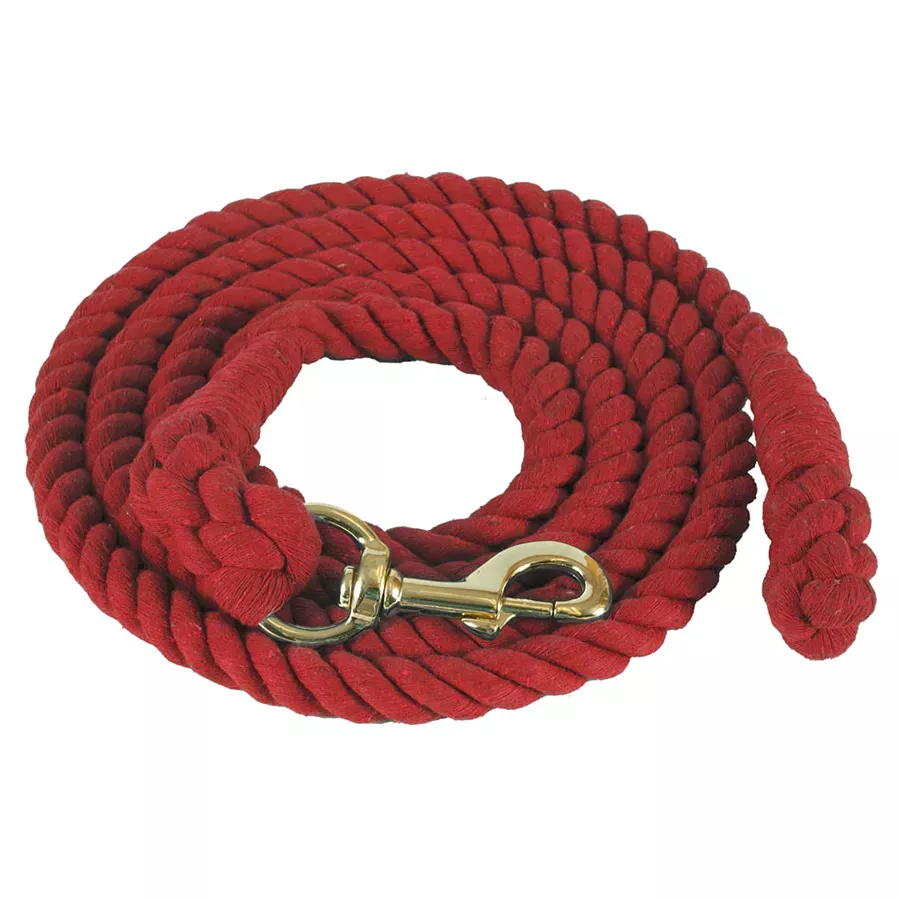 Mustang Cotton Lead Rope - Red - 10'