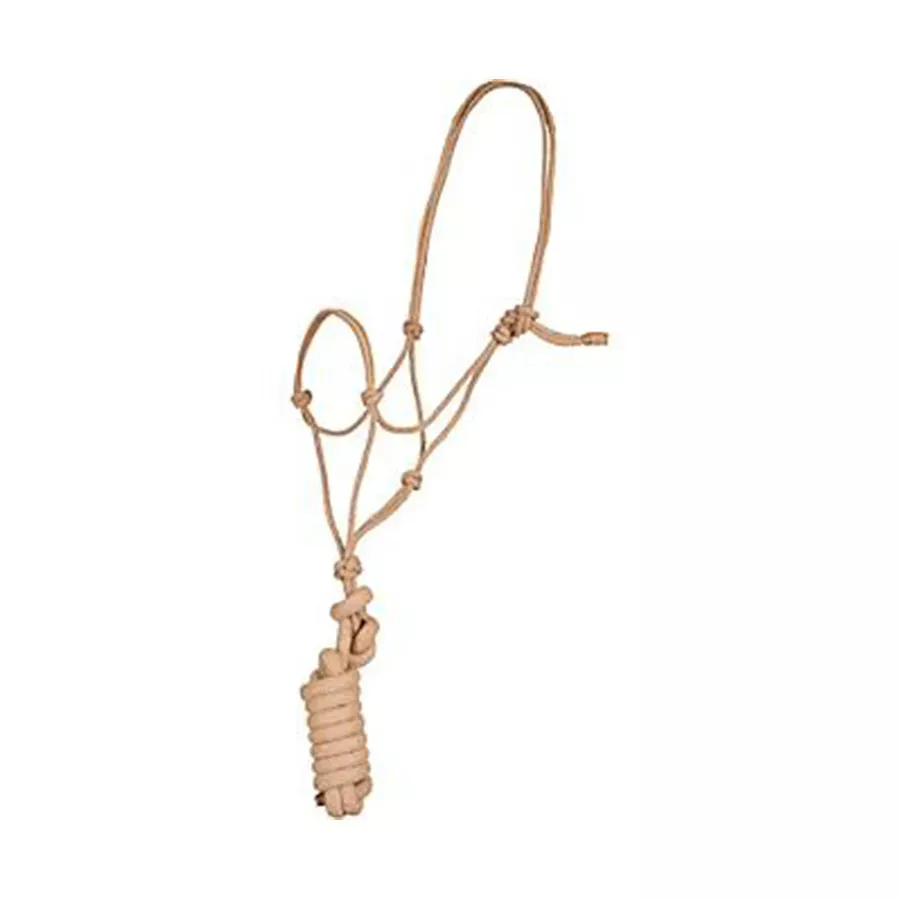 Mustang Jute Rope Halter and Lead - Tan - 9'
