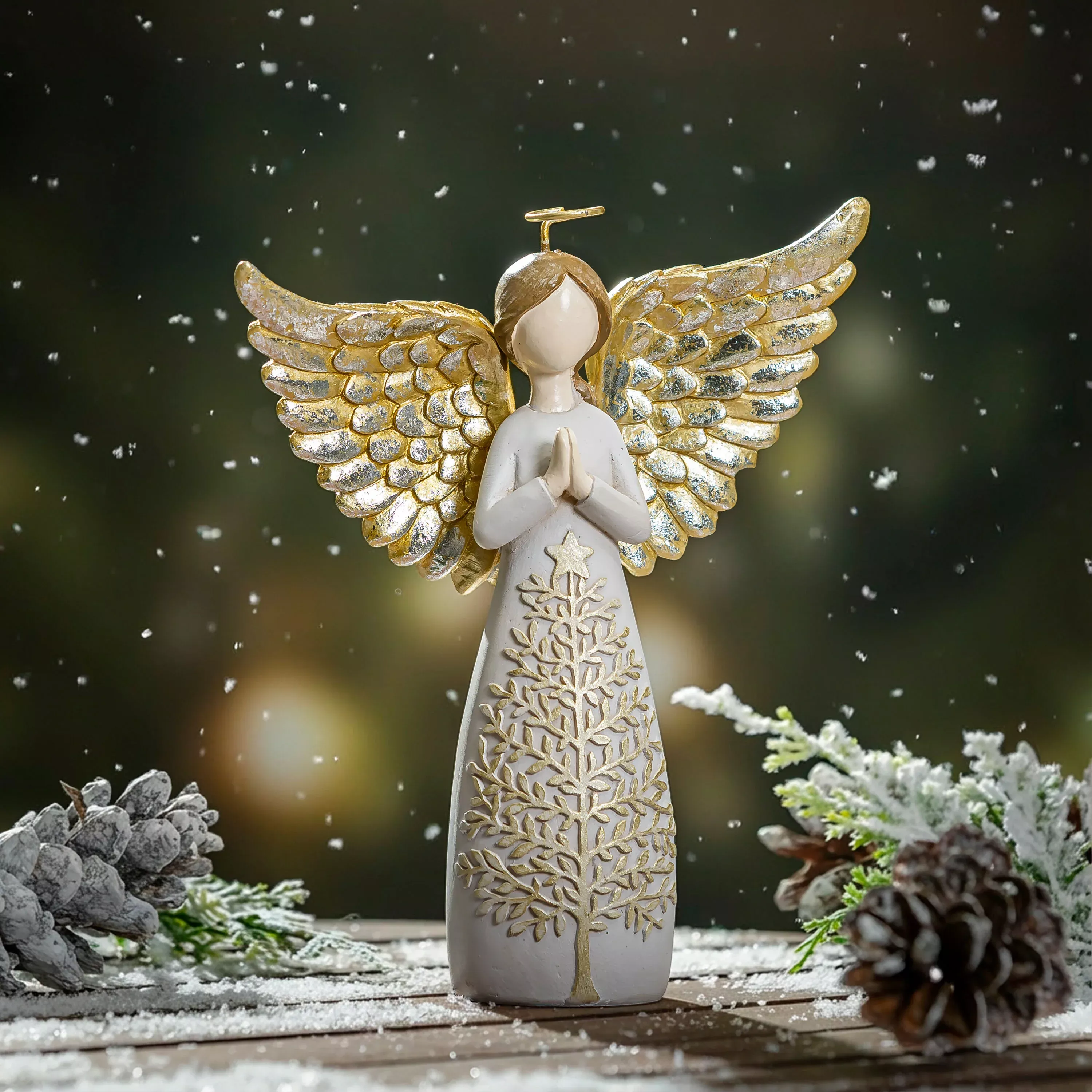 Nativity Golden Grace Angel Resin Statuary, 7"H