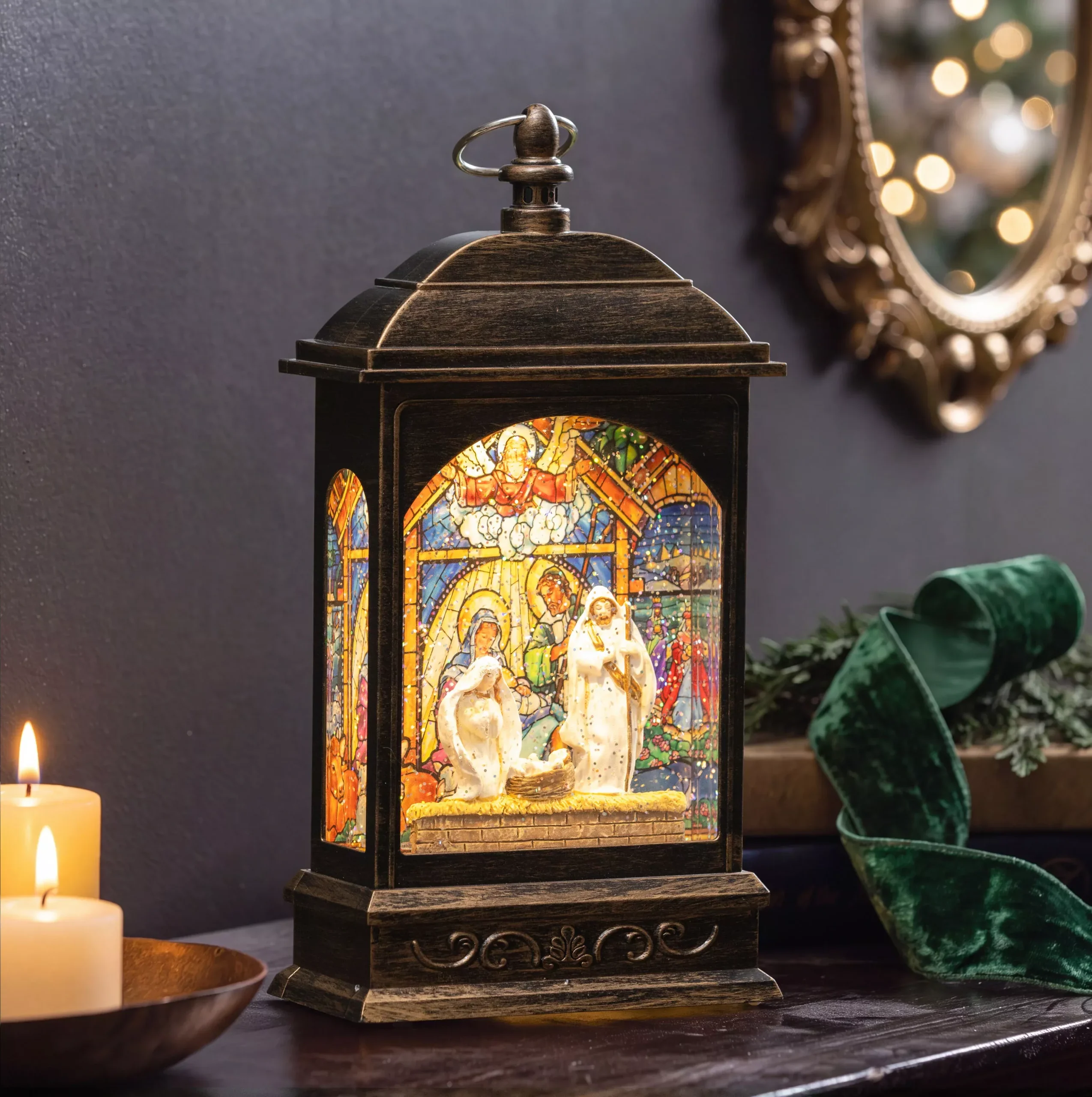 Nativity LED Musical Water Lantern