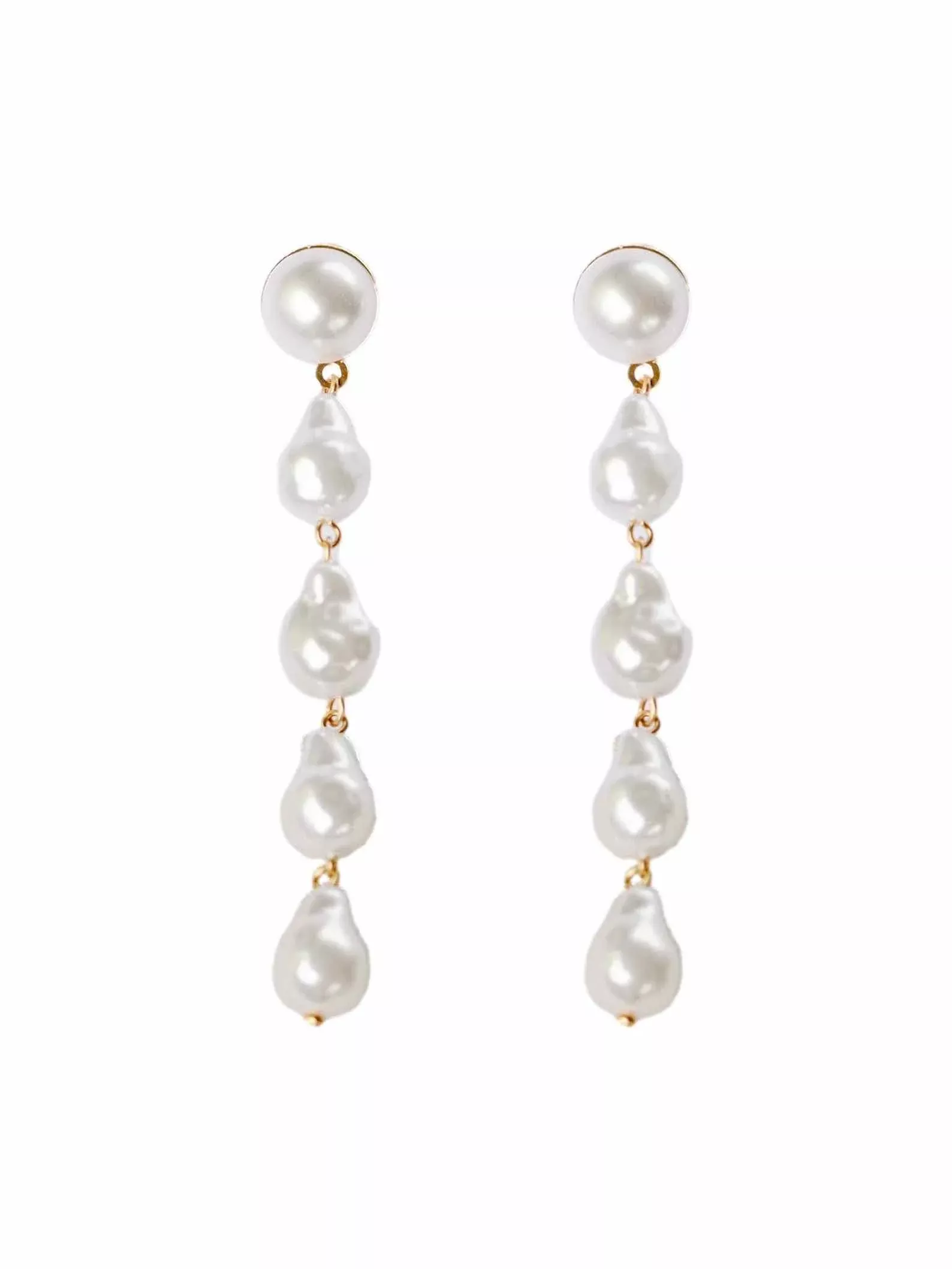 Natural Pearl Statement Drop Statement Earrings