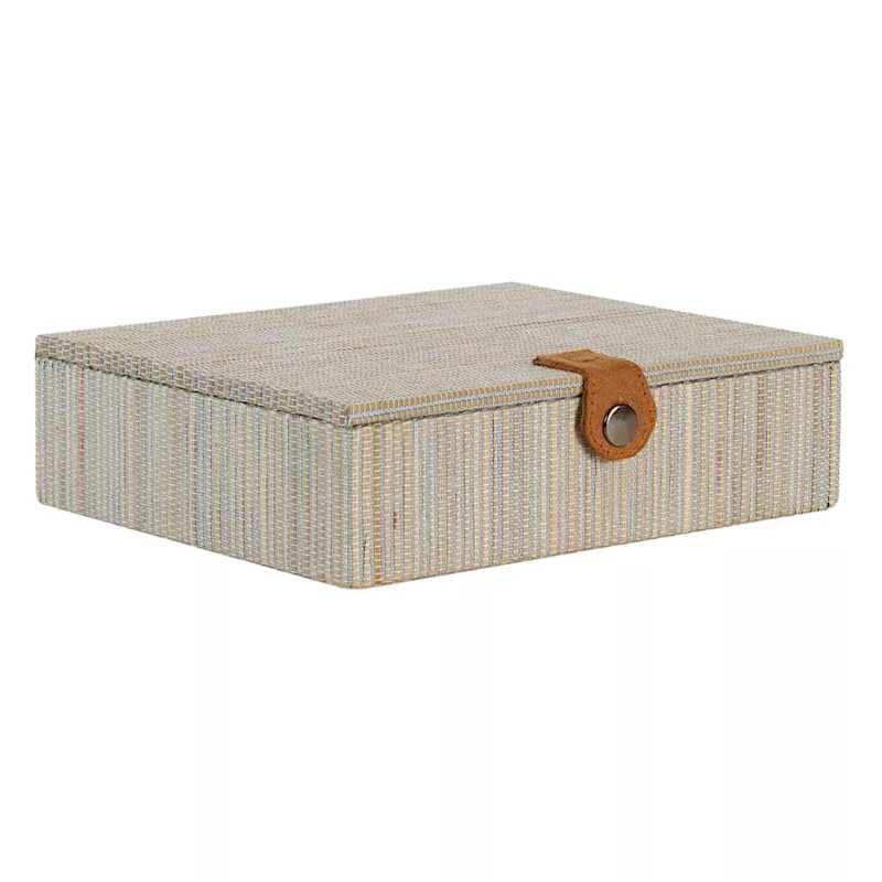 Natural Seagrass Decorative Box with Button Handle, Small