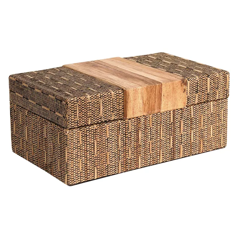 Natural Seagrass Woven Box, 11x4.5
