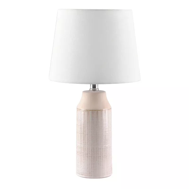 Natural Textured Ceramic Accent Lamp with Shade, 18"