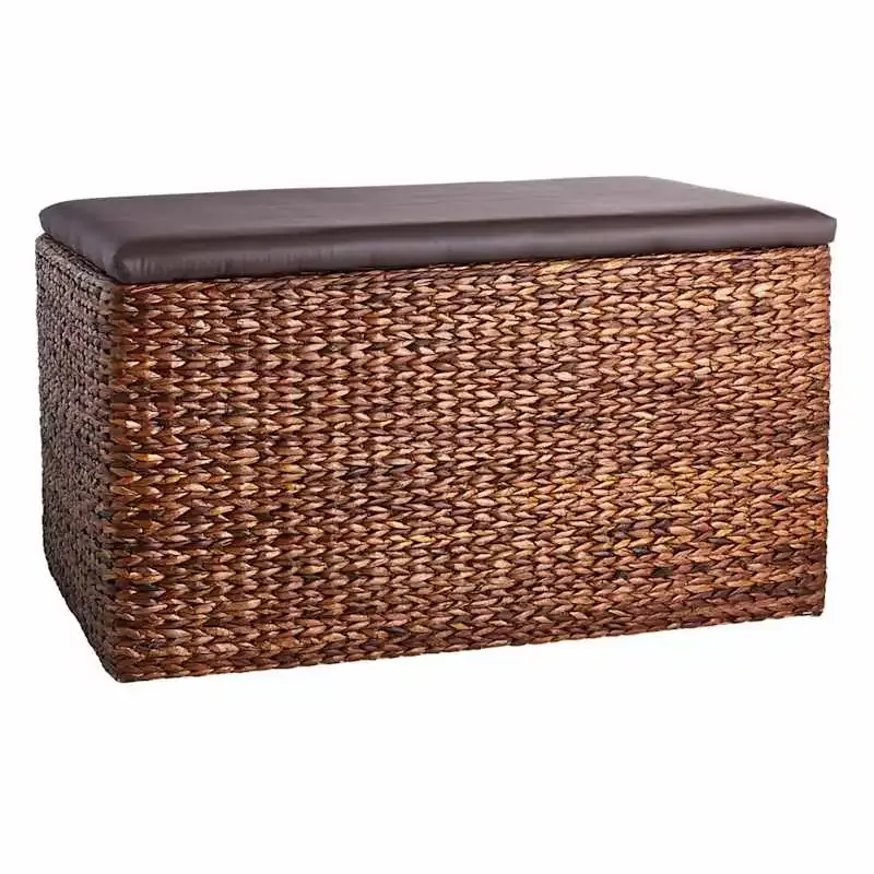 Natural Wicker Dark Brown Storage Trunk, Extra Large