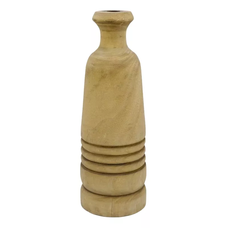 Natural Wood Bottle Vase, 4"