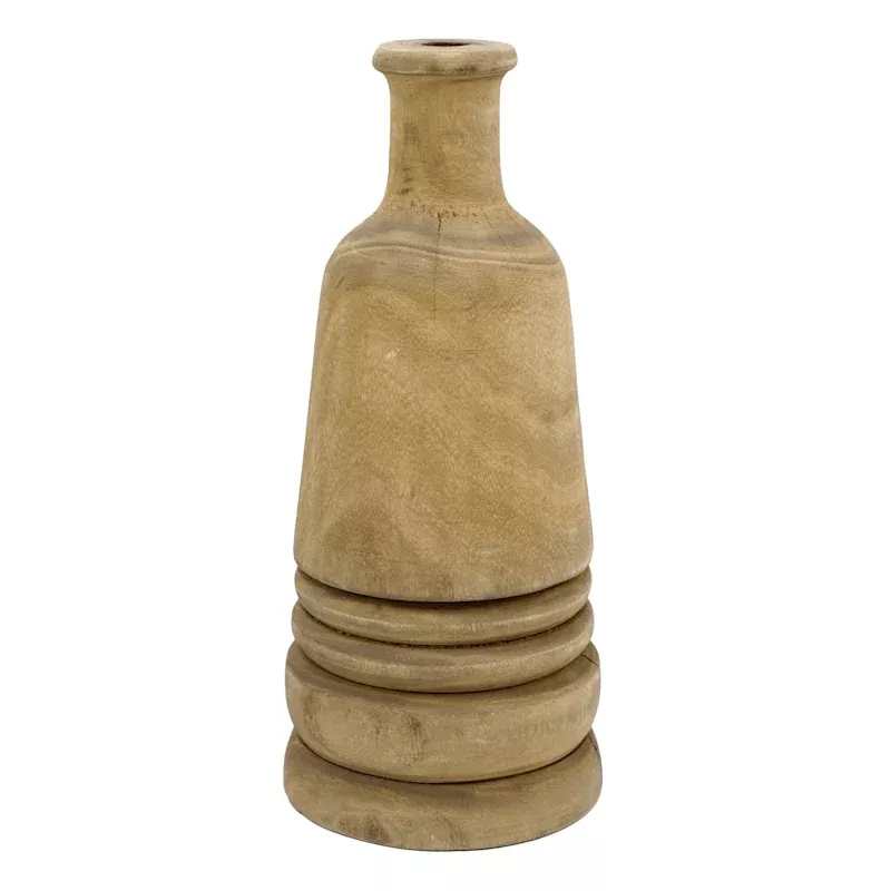 Natural Wood Bottle Vase, 5"