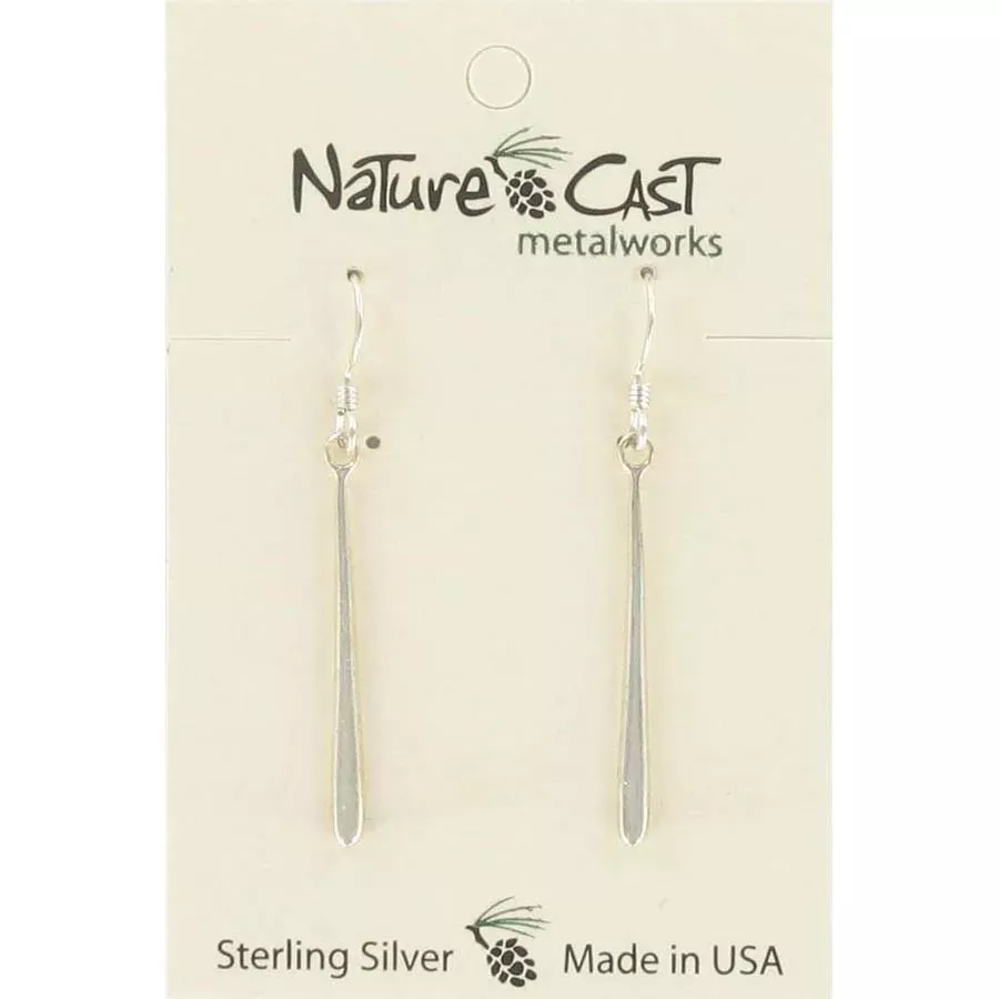 Nature Cast Drop Sterling Silver Dangle Earrings