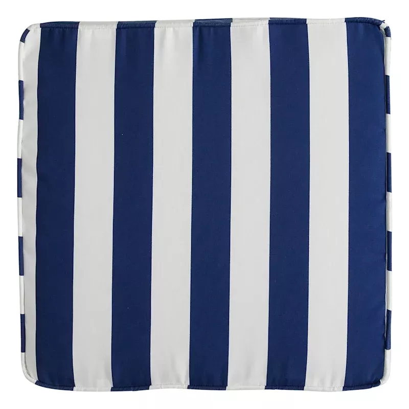 Navy Blue Awning Striped Outdoor Deep Seat Cushion