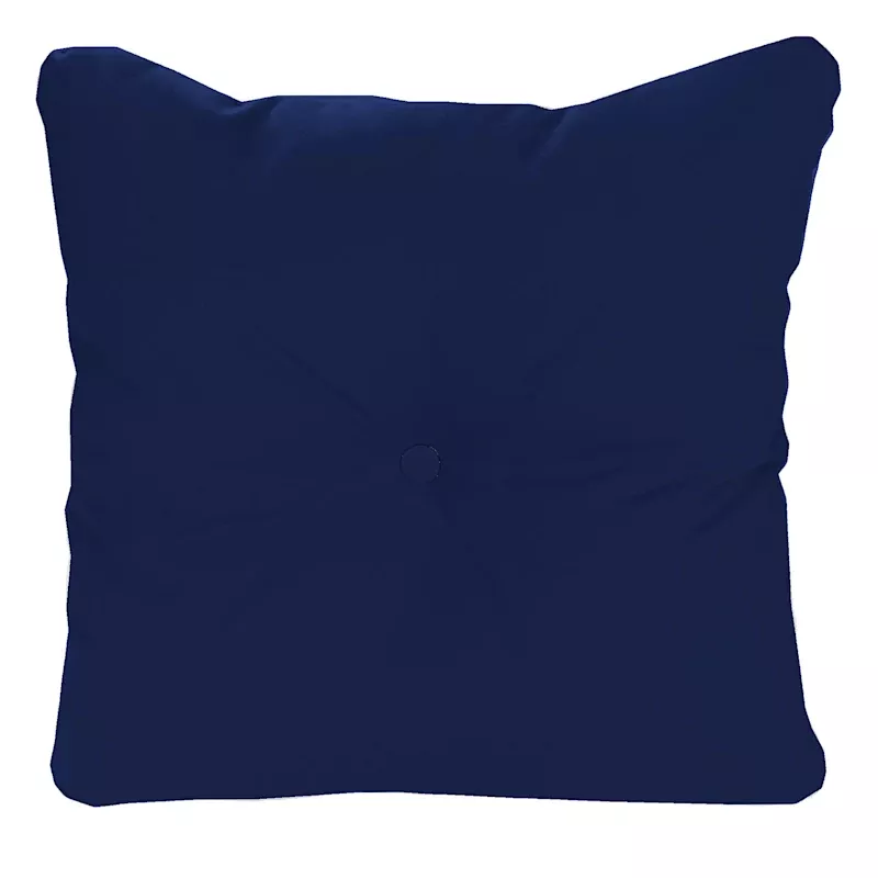 Navy Blue Canvas Tufted Back Cushion