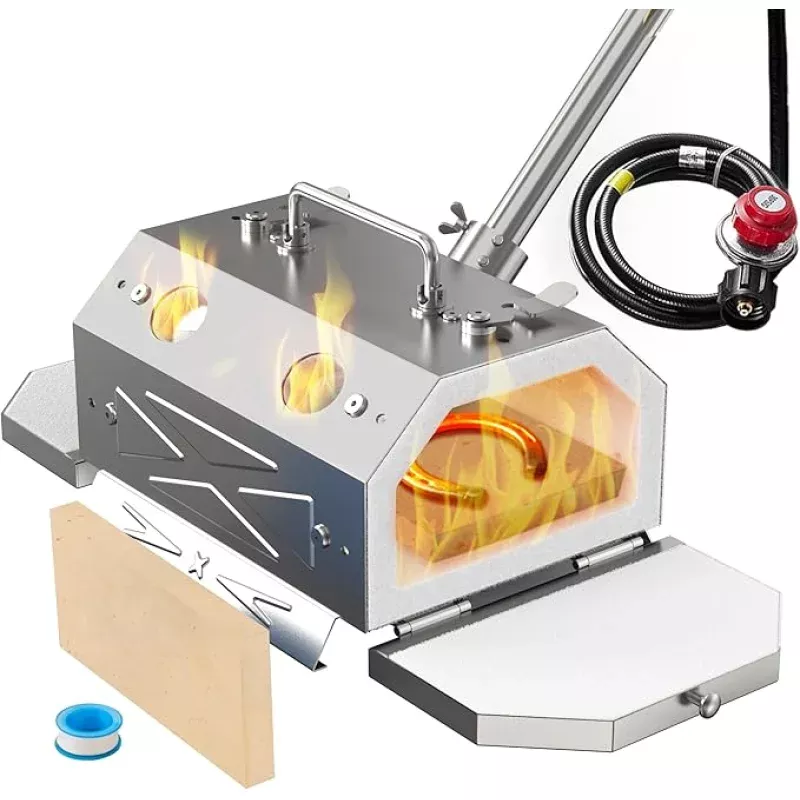 Nelyrho Portable Propane Blacksmith Forge Kit with Double Door, Single Burner, 30PSI Regulator, Knife Making and Beginner Blacksmith Tools