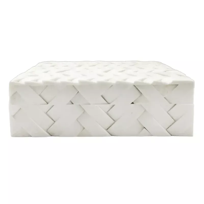 Neutral Chevron Decorative Box, 9"