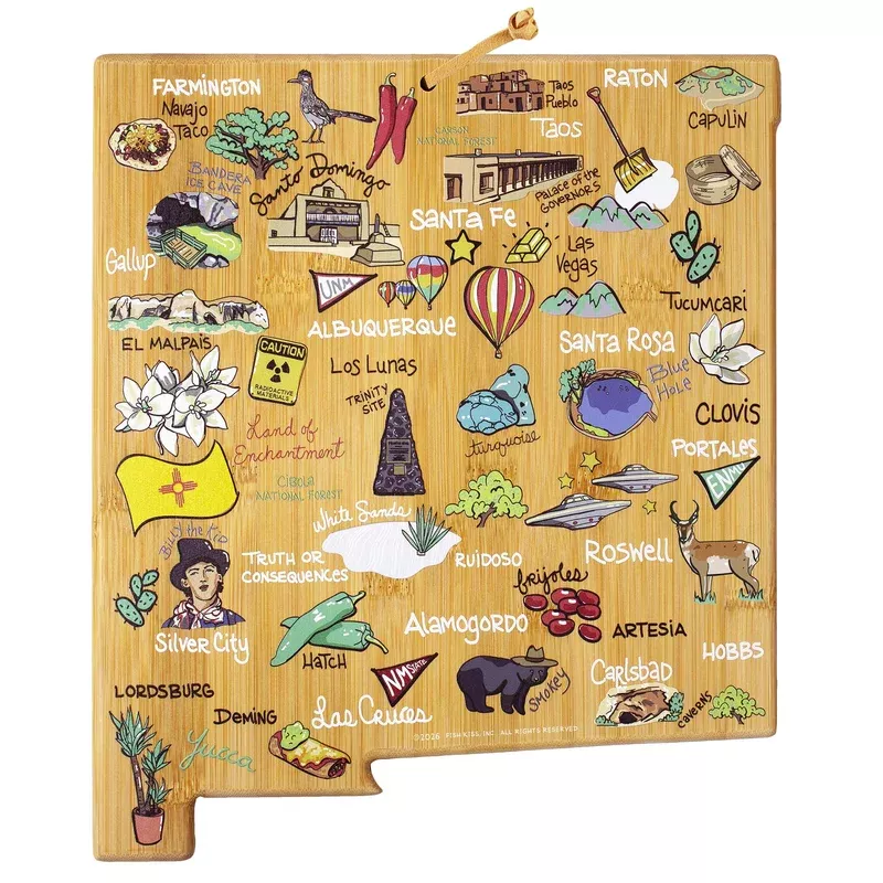 New Mexico Cutting Board with Artwork by Fish Kiss