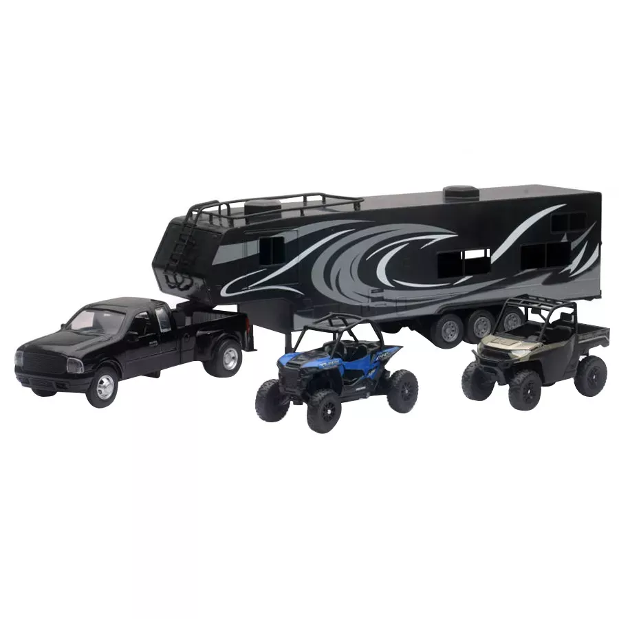 NewRay Pick Up Toy Hauler with Polaris Vehicles Set