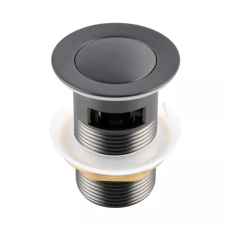 Norico 32/40mm Solid Brass Basin Pop Up Waste with Overflow Gun Metal Grey