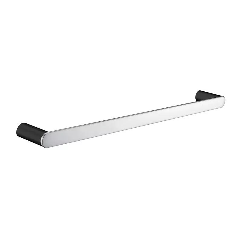 Norico Esperia Black & Chrome Solid Brass Single Towel Rail 800mm