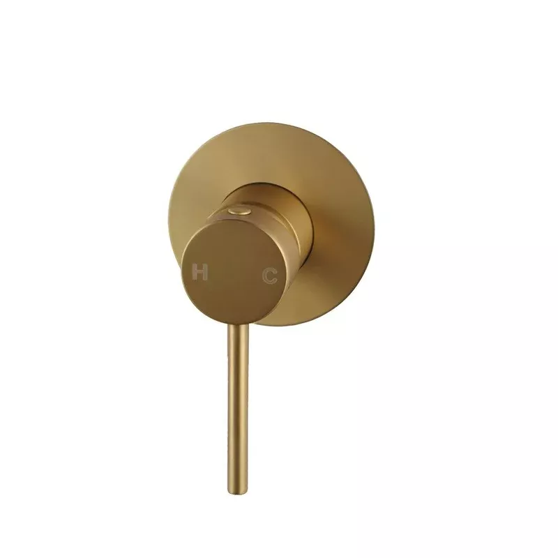 Norico Pentro Brushed Yellow Gold Round Shower Mixer Tap