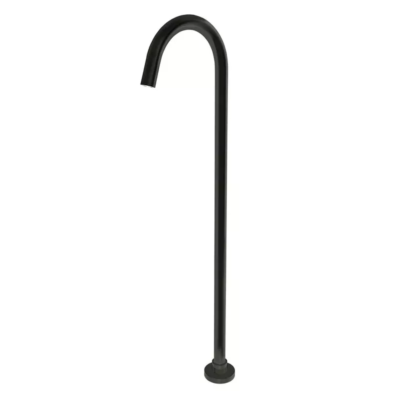 Norico Pentro Round Black Stainless Steel Freestanding Bath Spout