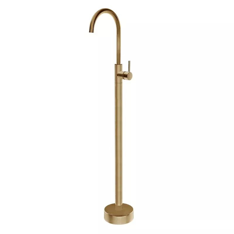 Norico Pentro Round Brushed Yellow Gold Solid Brass Freestanding Mixer