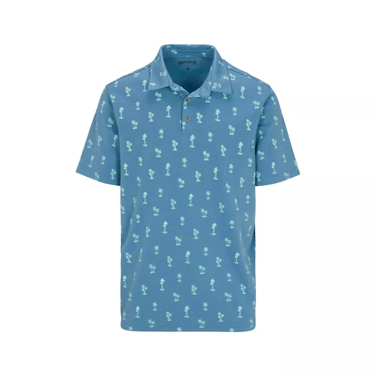 North River Men's Printed Pique Short Sleeve Polo Shirt